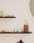 Set Arely de 2 estantes de MDF con acabado lacado negro 30 cm / 55 cm