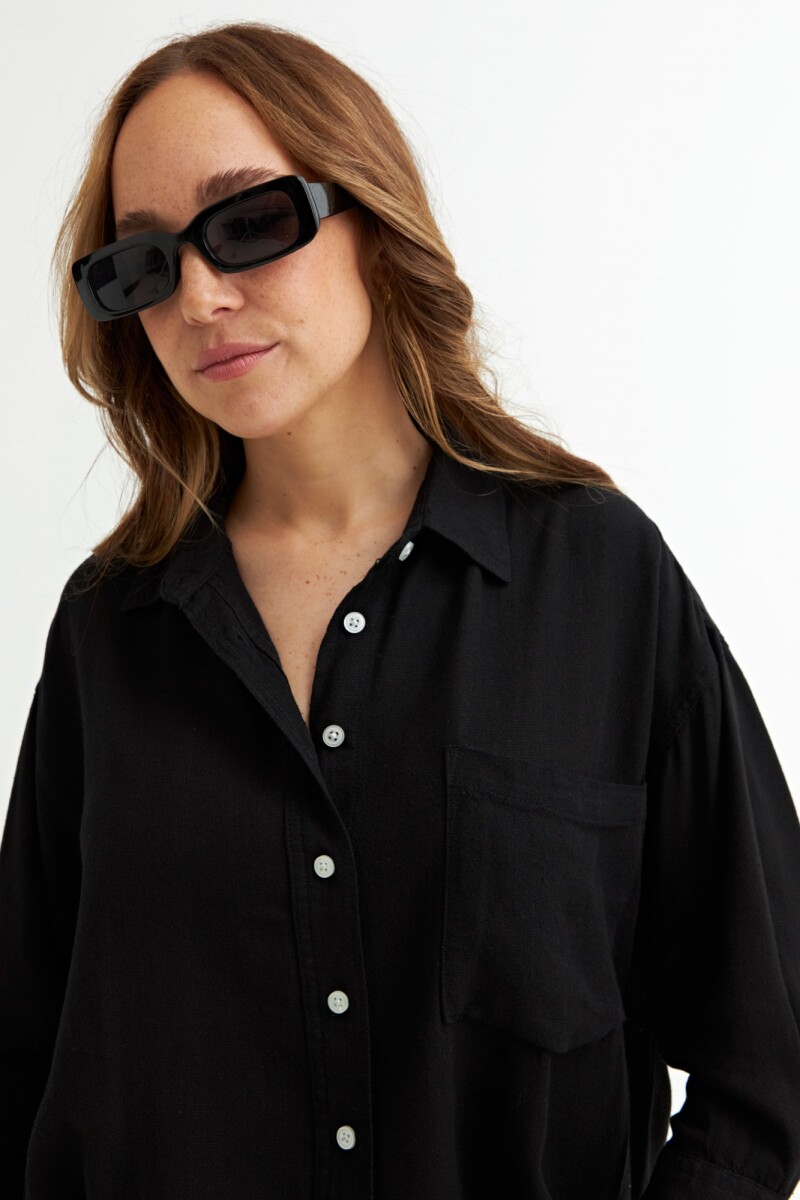 Camisa lisa rustica NEGRO