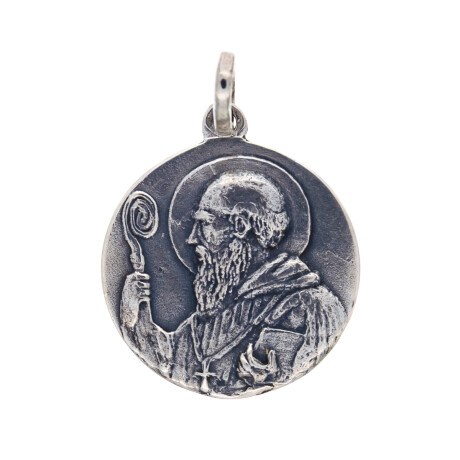 Medalla religiosa de plata 925, SAN BENITO. Medalla religiosa de plata 925, SAN BENITO.