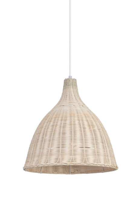 Colgante De Bamboo Para Techo Con Cable Blanco 35cm Colgante De Bamboo Para Techo Con Cable Blanco 35cm