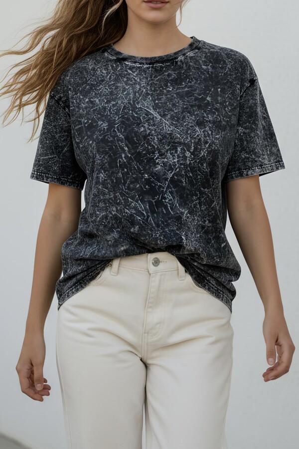 Remerón Algodón Lavado Gris Oscuro