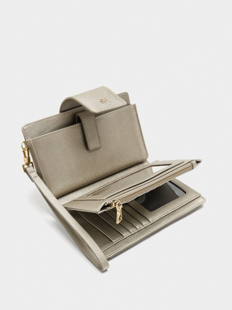 Cartera Con Asa De Mano plateado