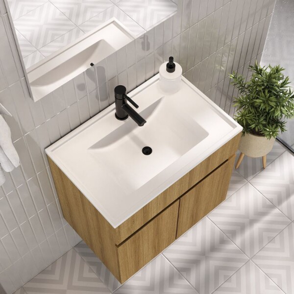 MUEBLE DE BAÑO SUSPENDIDO 60 CM CON MESADA Y ESPEJO MUEBLE DE BAÑO SUSPENDIDO 60 CM CON MESADA Y ESPEJO
