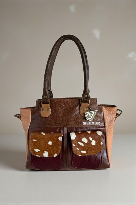 Cartera Mili Cuero Marrón Combinada Cartera Mili Cuero Marrón Combinada