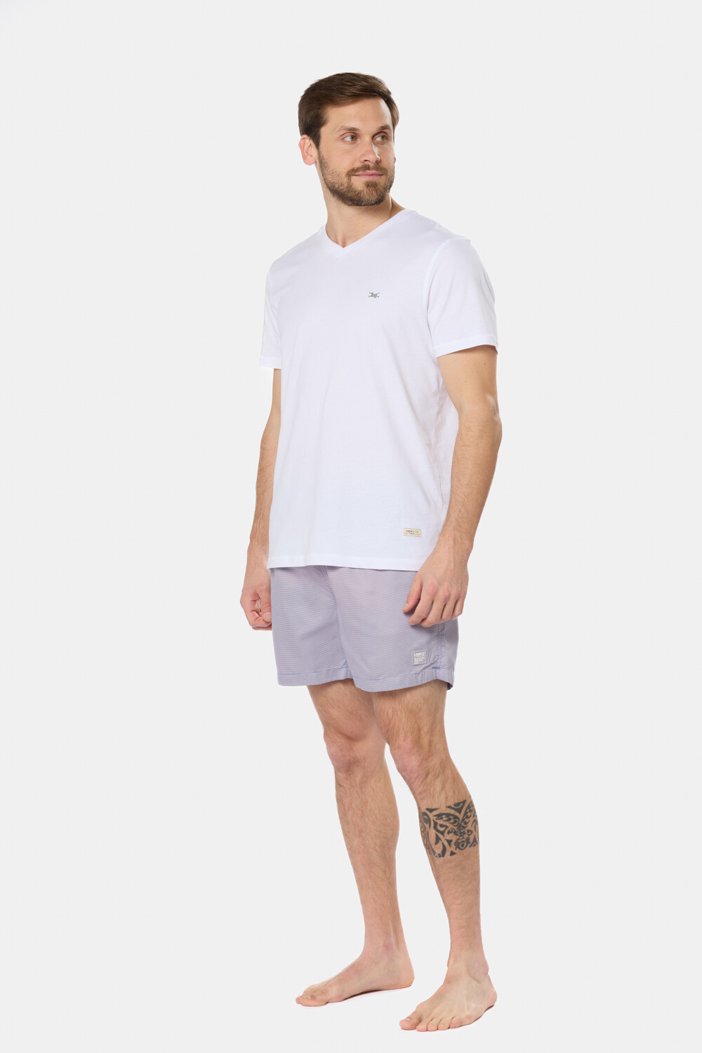 SHORT DE BAÑO RAYADO Rosa