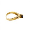 Anillo Halo-Oro Bajo-Piedra Zafiro y Zirconia-AN8123 conpiedra
