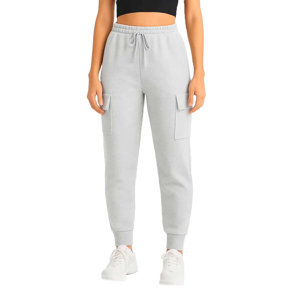 Pantalón Jogging Para Dama Deportivo - Talla XL-XXL Gris Claro 