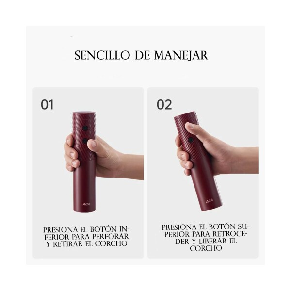 Sacacorchos Descorchador Eléctrico Automatico Botella Vino Color Variante Rojo