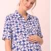 Camisa Maternal Pupa – Viscosa suave con bolsillos prácticos Estampa Azul