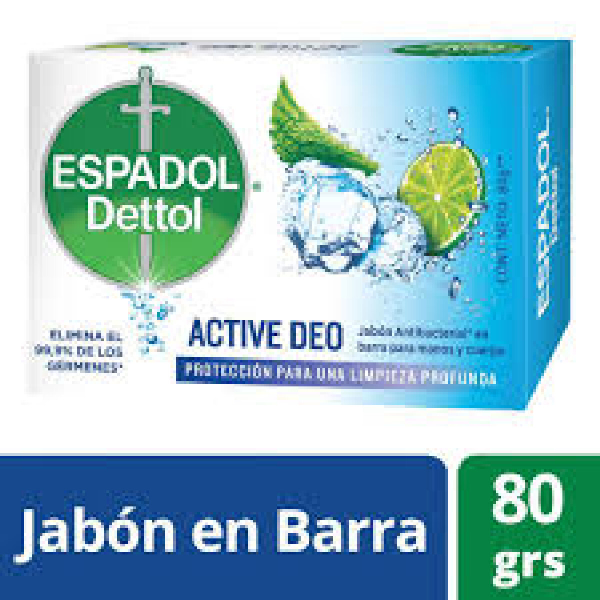 Jabón Espadol Active Deo en Barra 80gr – Frescura y Protección 