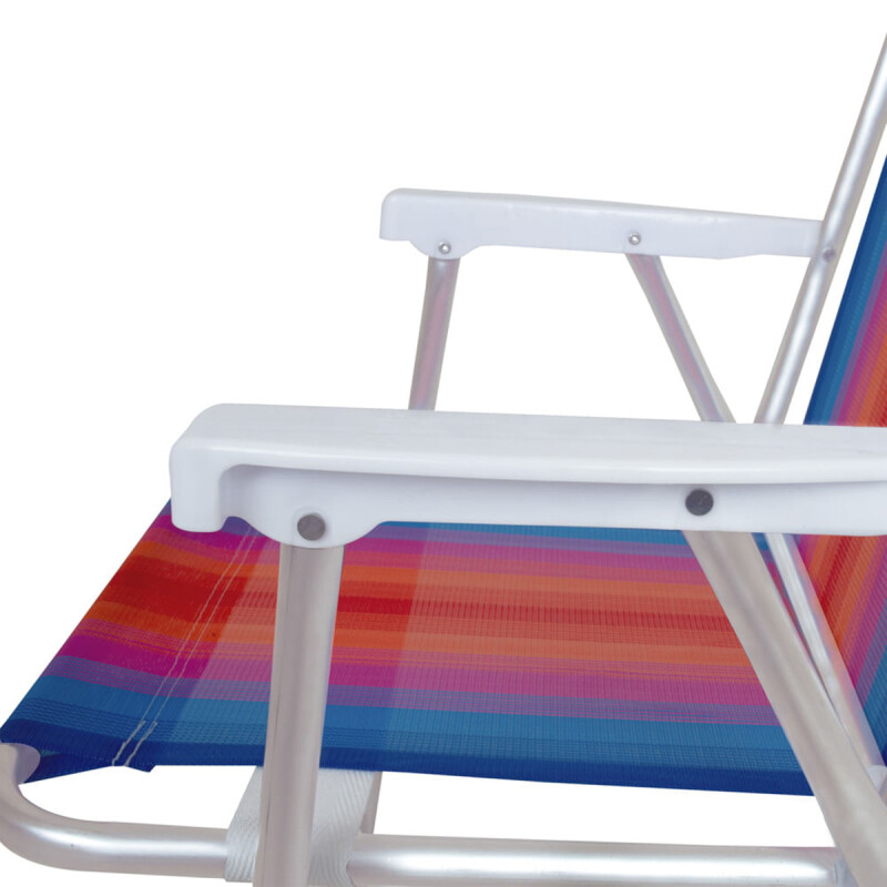 Set X 2 Sillas Altas Aluminio Clásica A Rayas NARANJA/AZUL