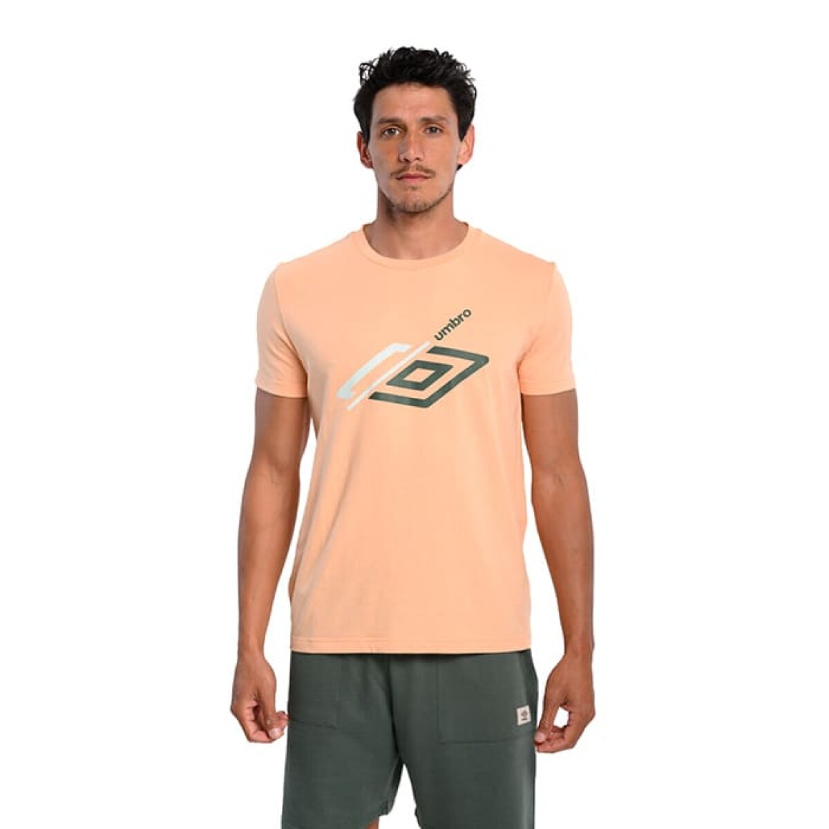 Remera Umbro Half Logo de Hombre - 20106013 - Coral-verde 