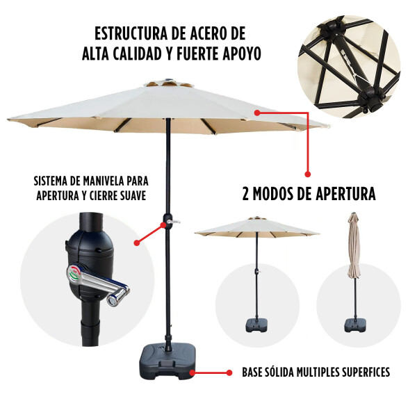 Combo Sombrilla Reforzada Azul + Base Rellenable Imback Combo Sombrilla Reforzada Azul + Base Rellenable Imback