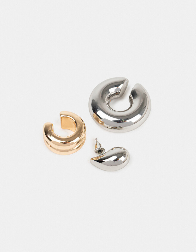 Bijou Cuff Chunky Edition Set De Aros Gota Chunky - Combinacion Bicolor