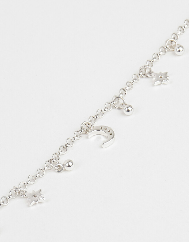 Pulseras Flexibles Bañada en Plata Pulsera Con Dijes Bañada En Plata - Plateado