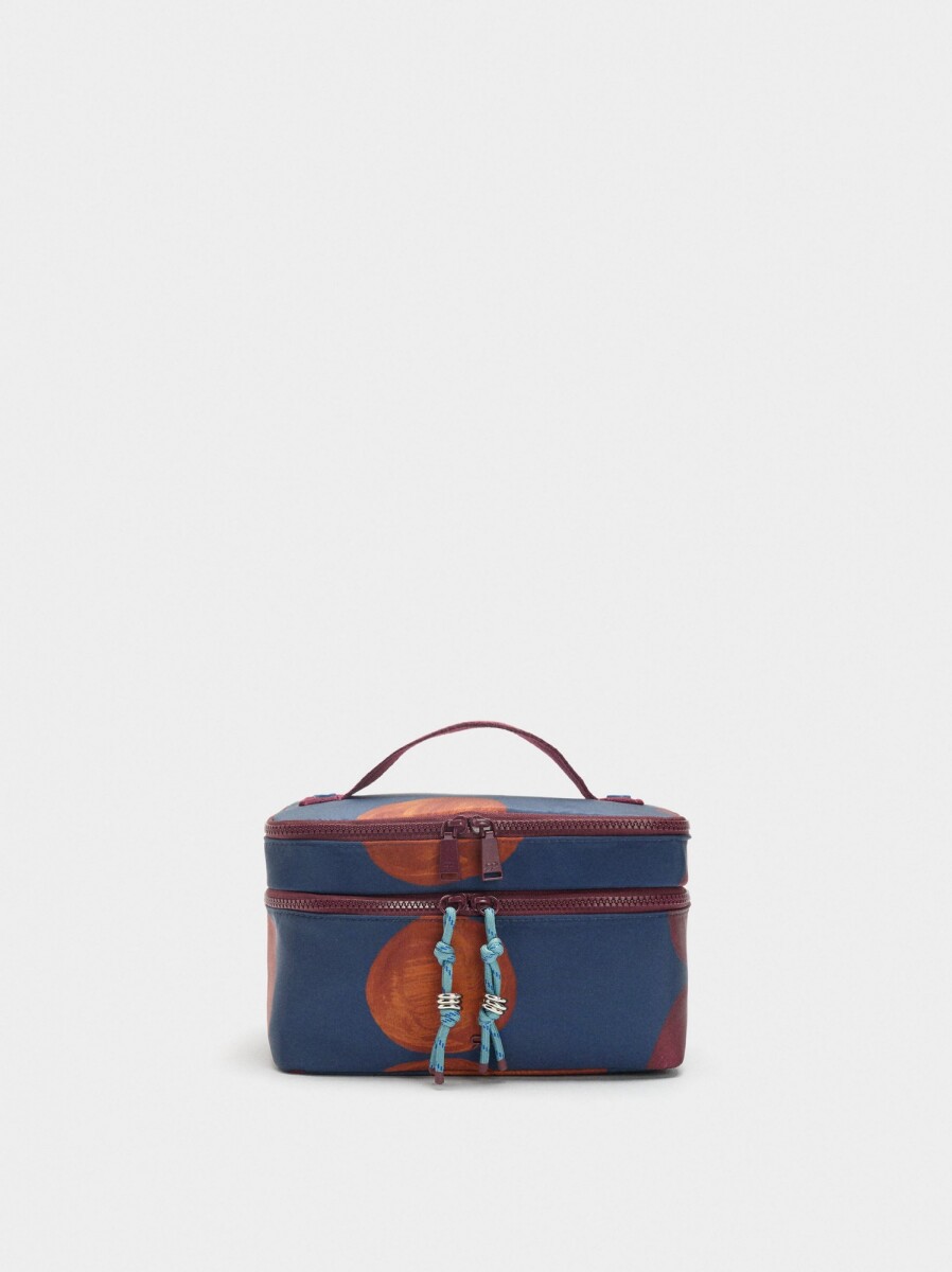 Neceser De Nylon Con Estampado - azul 