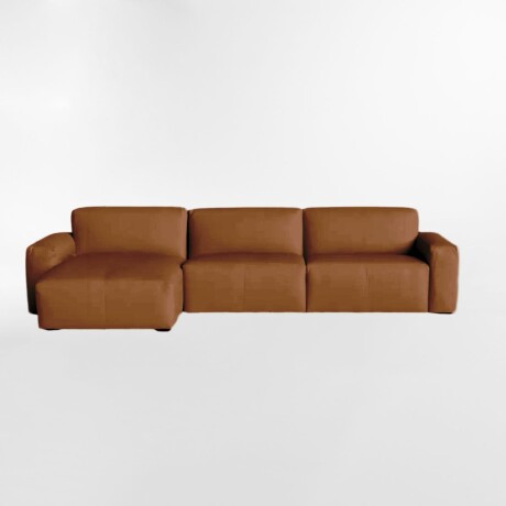 Sofá con chaise LOFT Marrón - IZQUIERDO