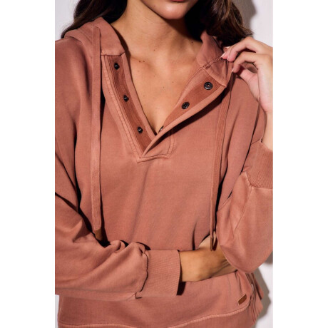 Sweater Capucha Lavado Mocha