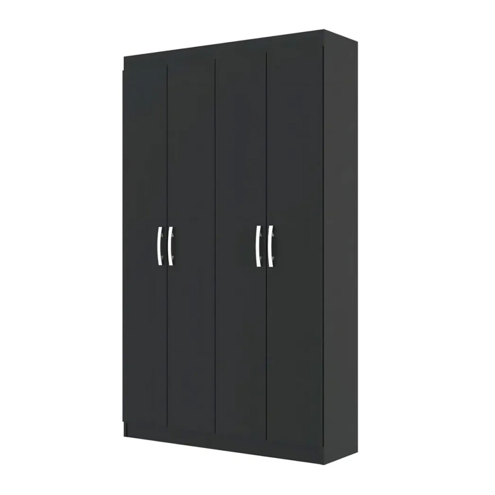 Ropero 4 puertas / Gran cantidad de estantes NEGRO