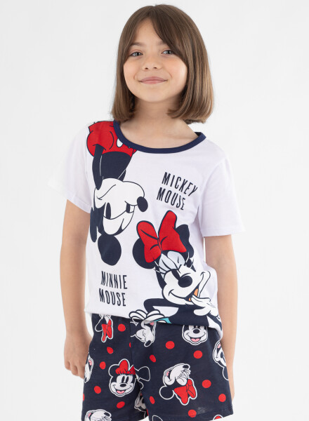 Pijama infantil minnie & mickey Blanco