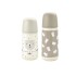 Set x2 biberones Suavinex 270ml + 360ml - Prints bear beige