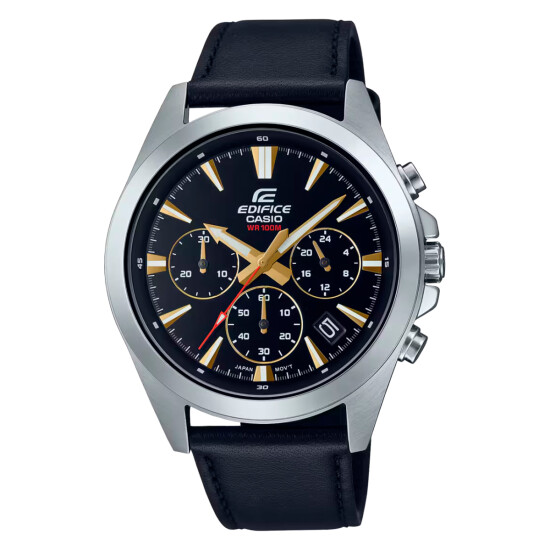 Reloj CASIO EDIFICE EFV630L-1AVUDF en Cuero Negro Esfera 50mm 0