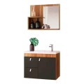 MUEBLE DE BAÑO SUSPENDIDO 56 CM CON MESADA Y ESPEJO - LUNA GRAFITO MUEBLE DE BAÑO SUSPENDIDO 56 CM CON MESADA Y ESPEJO - LUNA GRAFITO