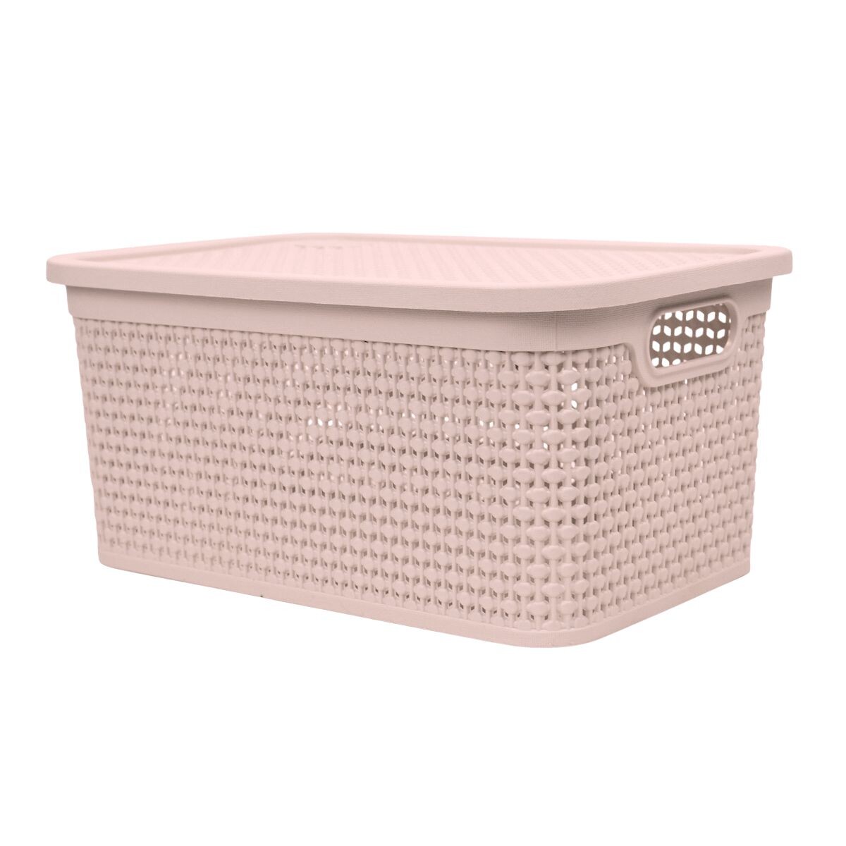 Caja simil ratán 7,5 lts - ROSADO 