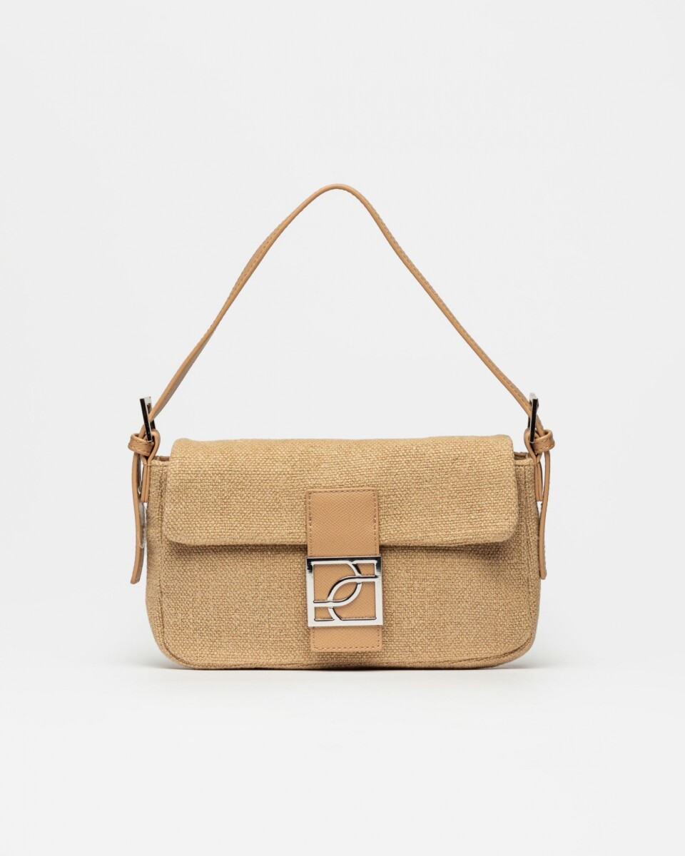Cartera al hombro Signature en canvas - Natural 