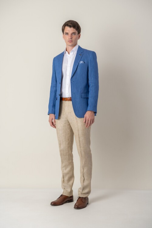 Pantalón de vestir lino Beige