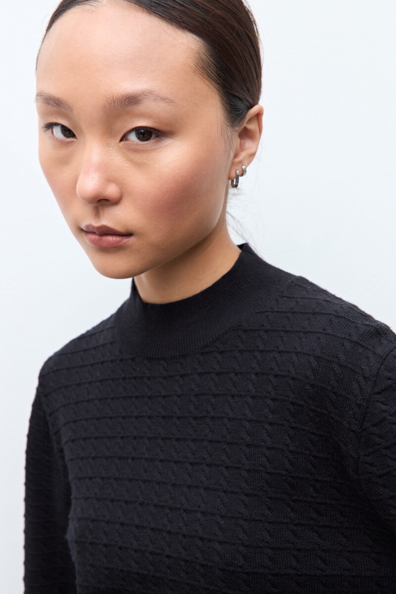 Media polera con estructuras negro