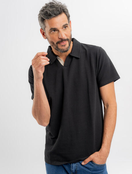 Remera m/c cloque Dusk negro