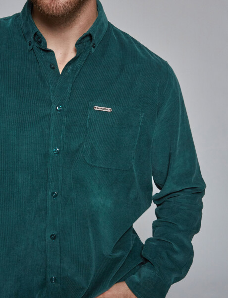 Camisa m/l pana verde