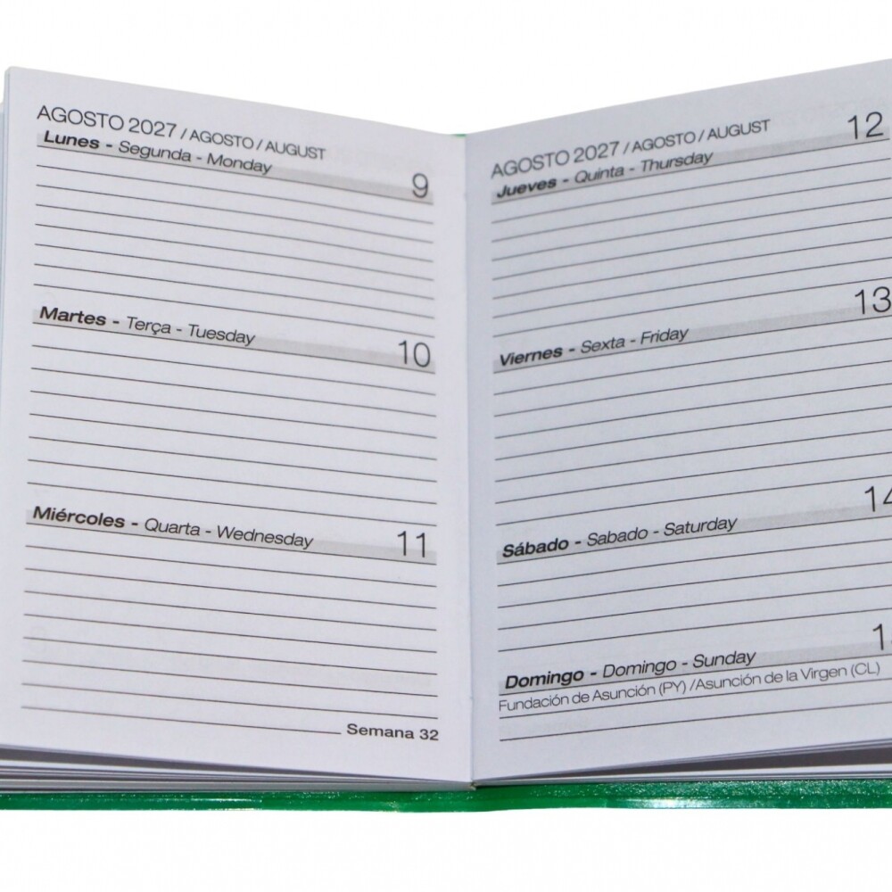AGENDA ABEZETA PICCOLA 205 AGENDA DE BOLSILLO COLOR VERDE CLARO