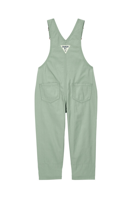 Enterito de lona, verde, con forro floral. Talles 2-5T Sin color