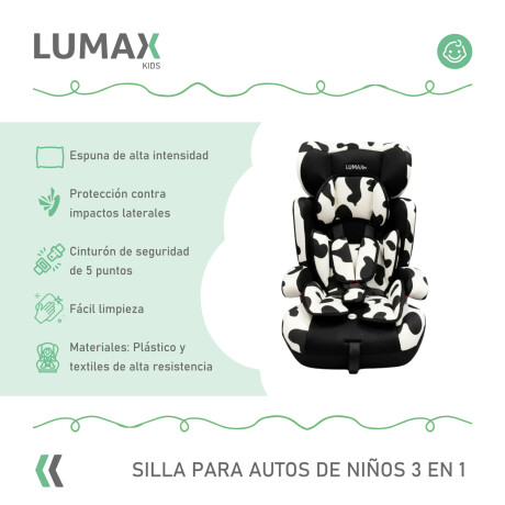 Silla para Auto Booster 3 en 1 Next Generation Lumax Kids Blanco/Negro