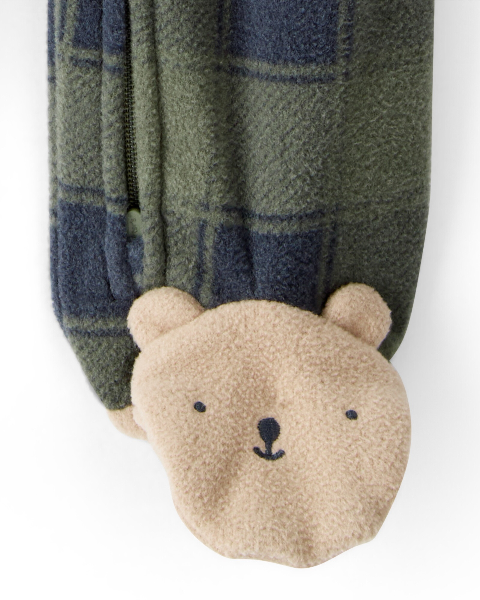 Pijama una pieza de micropolar, con pie, diseño oso Sin color