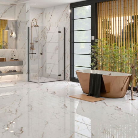 Cerámica Calacata Blanco Satinado 74X74Cm Piso GAMAS DE BLANCO