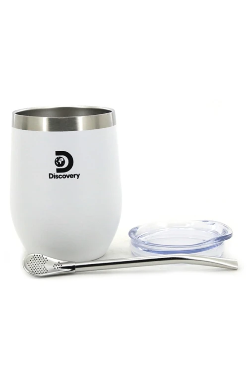 Mate y bombilla de Acero - Discovery Blanco