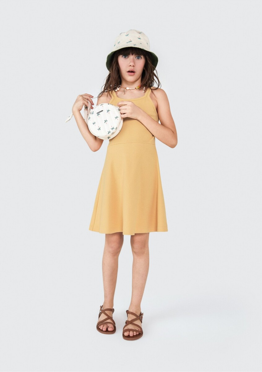 VESTIDO CORTO INFANTIL - AMARILLO 