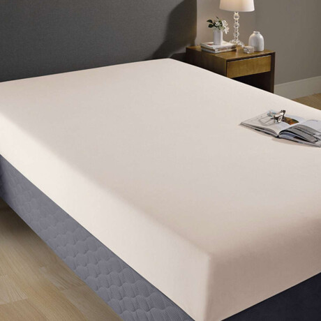 Sábana Ajustable Queen Size 130 Hilos Dohler 100% Algodón Beige