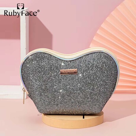 Set Maquillaje 8 Brochas y Pinceles con Estuche + Esponjas Gris Oscuro