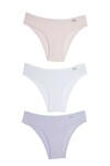 DEL RIO Pack trio bikini algodón Doce/Bco/Lila