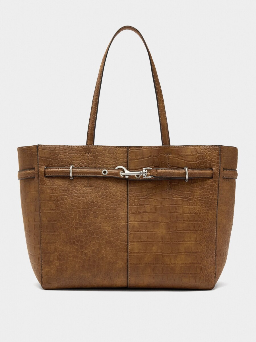 Bolso Shopper Grabado Animal camel