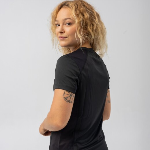 Remera Menpi Alta Calidad Running Dama Negro S/C