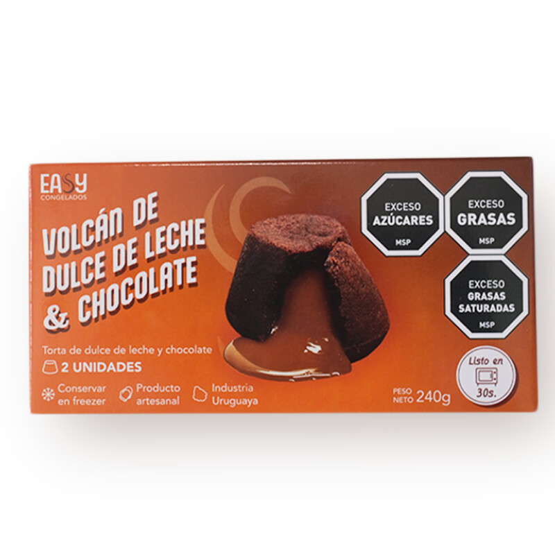 VOLCÁN DE CHOCOLATE CON DULCE DE LECHE X 2 EASY 240G VOLCÁN DE CHOCOLATE CON DULCE DE LECHE X 2 EASY 240G