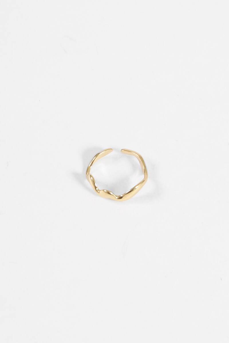 Anillo acero curve dorado