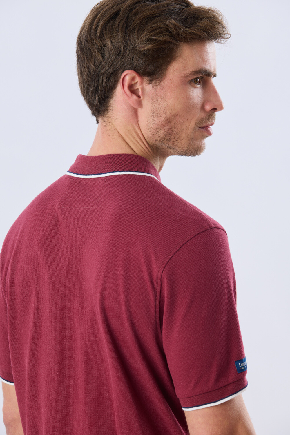 REMERA POLO LISA PIQUÉ Bordo Melange
