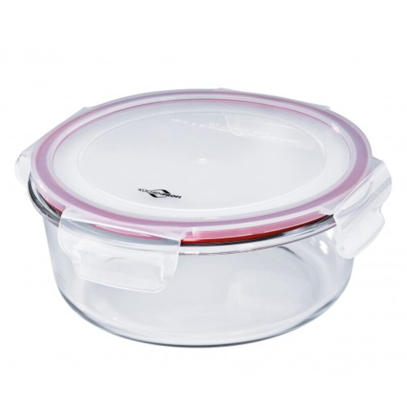 Recipiente de vidrio redondo con tapa Kuchenprofi 1,4 litros Recipiente de vidrio redondo con tapa Kuchenprofi 1,4 litros
