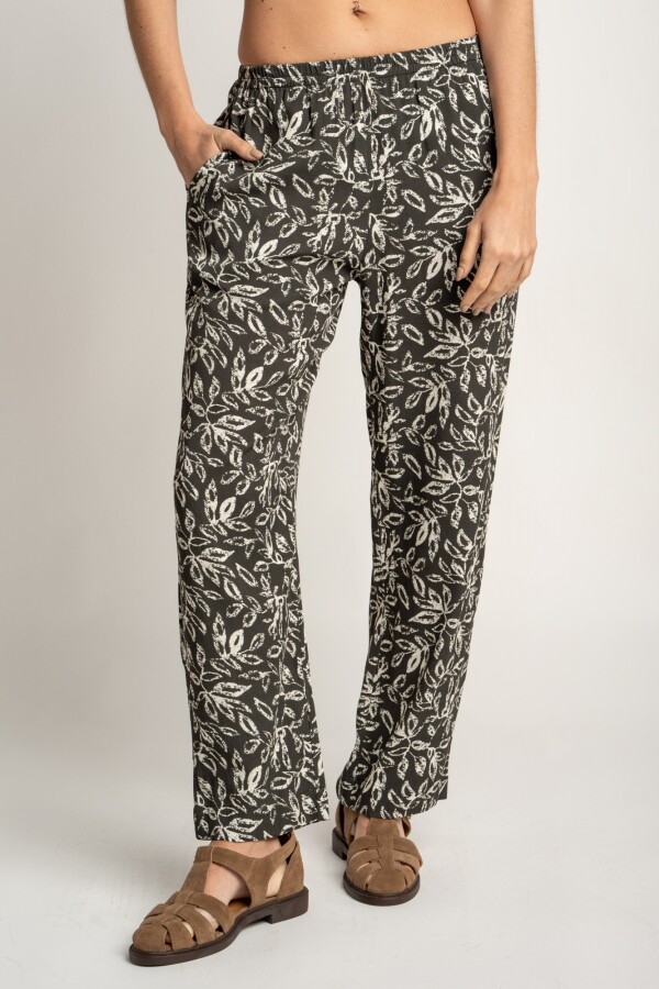 Pantalón Estampado Negro